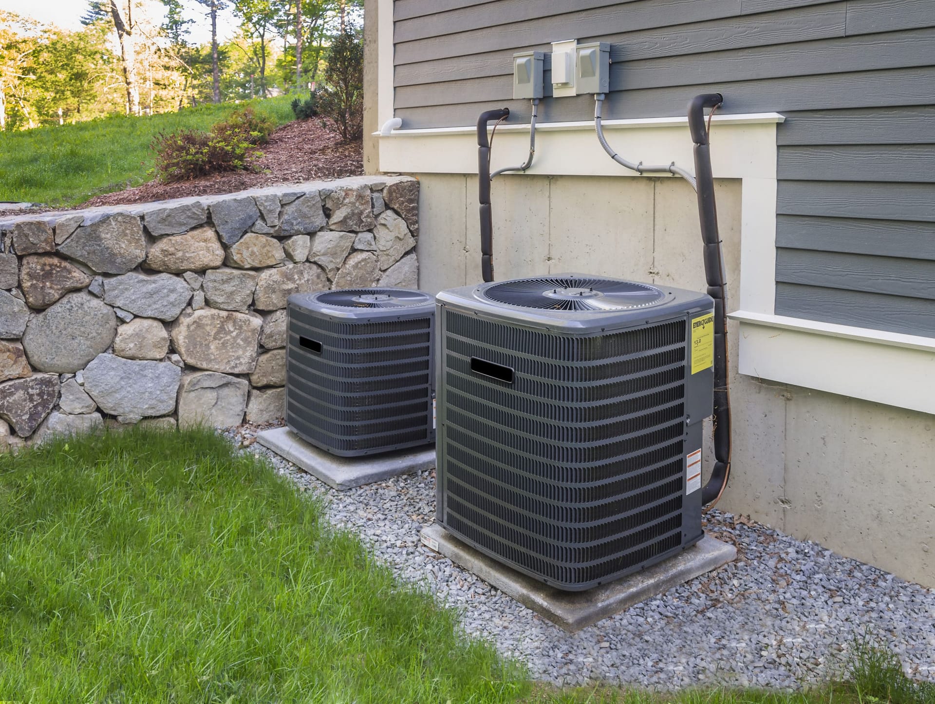 Residential HVAC system prepared for seasonal cleaning and maintenance